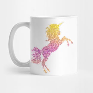 Pink and Yellow Ombre Faux Glitter Unicorn Mug